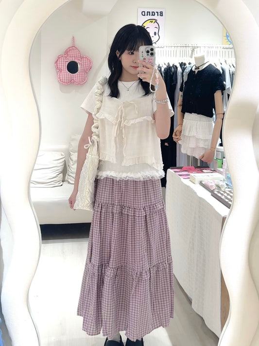 溫柔荷葉邊點點背心