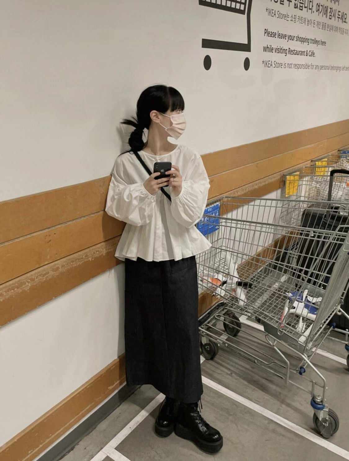 圓領娃娃款淨色襯衫