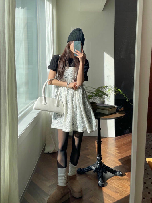 【門市大熱🌸】疊穿蕾絲吊帶裙