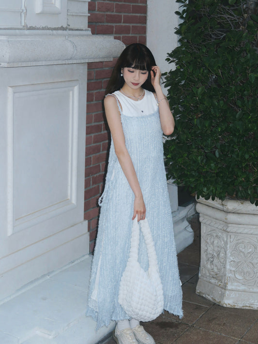 心心tag內搭+薄款毛茸茸罩裙套裝