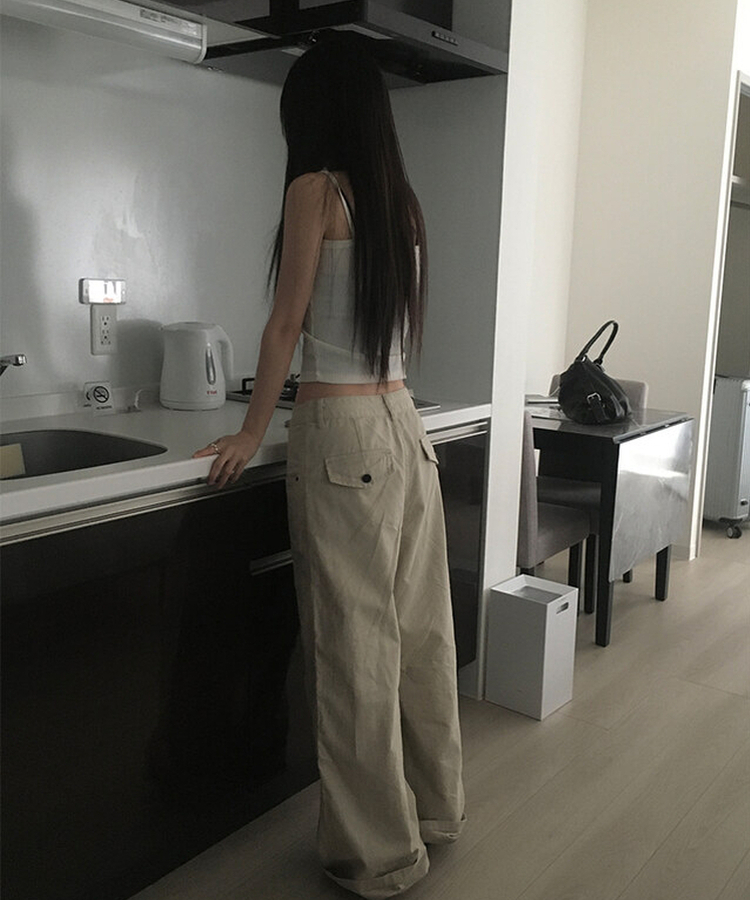 春夏薄款顯瘦闊腿褲