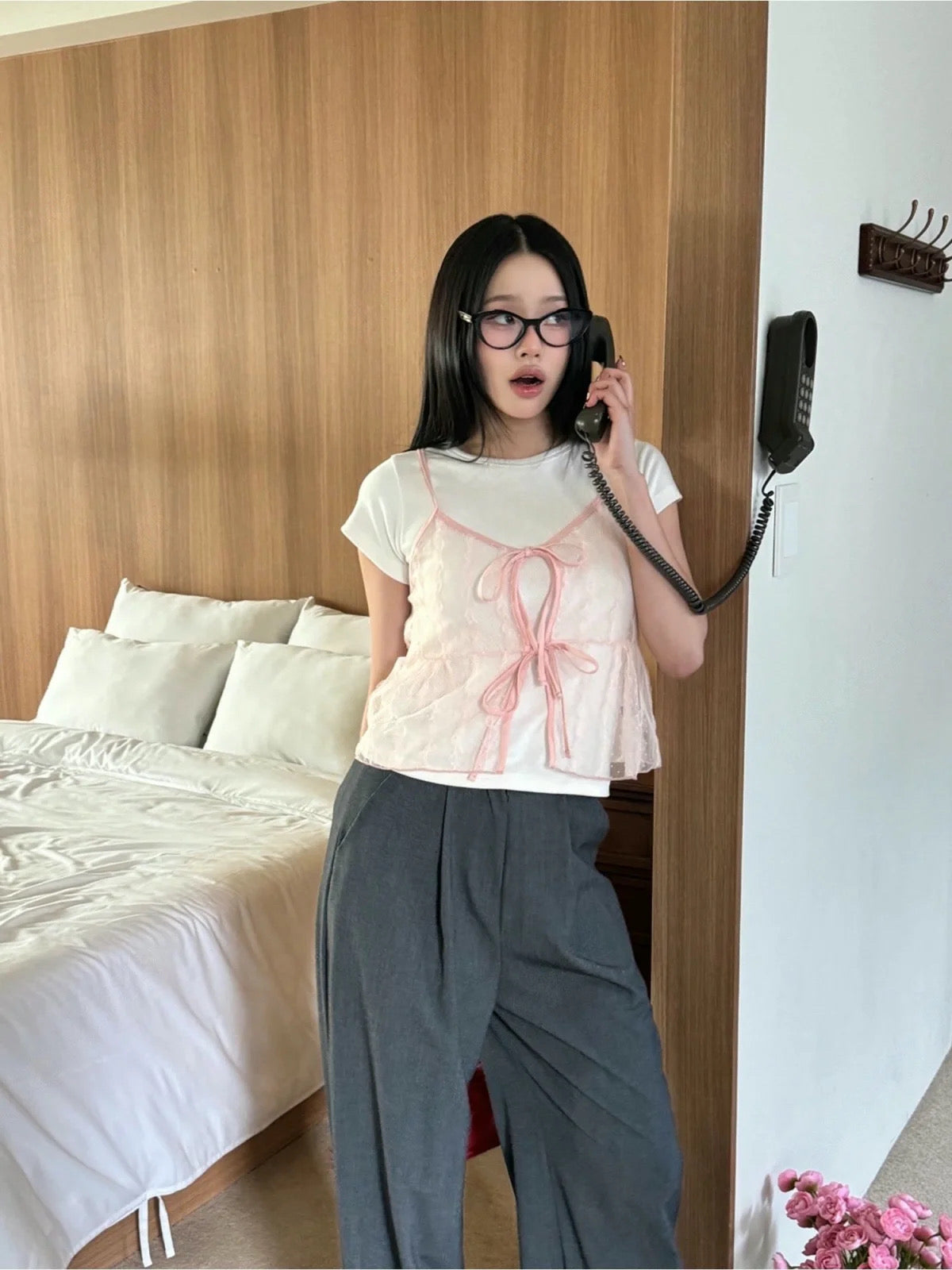 一秒心動💗蕾絲雙綁帶外搭