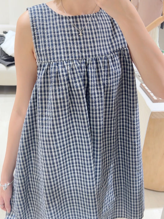 日系格紋娃娃背心裙