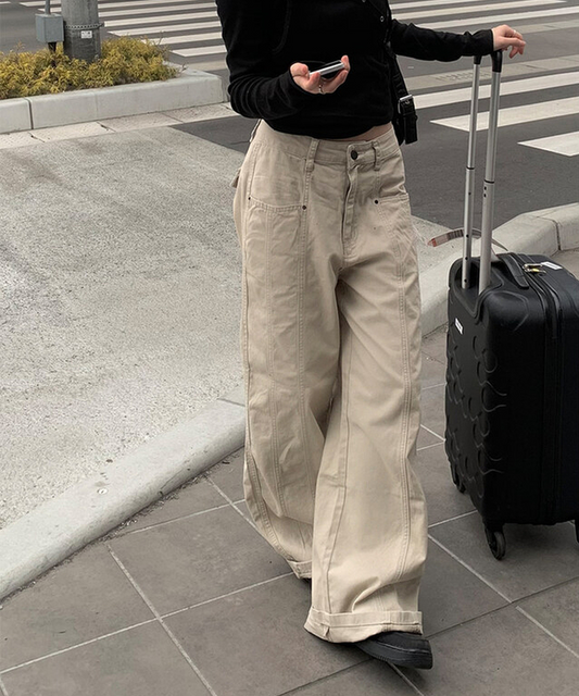 春夏薄款顯瘦闊腿褲