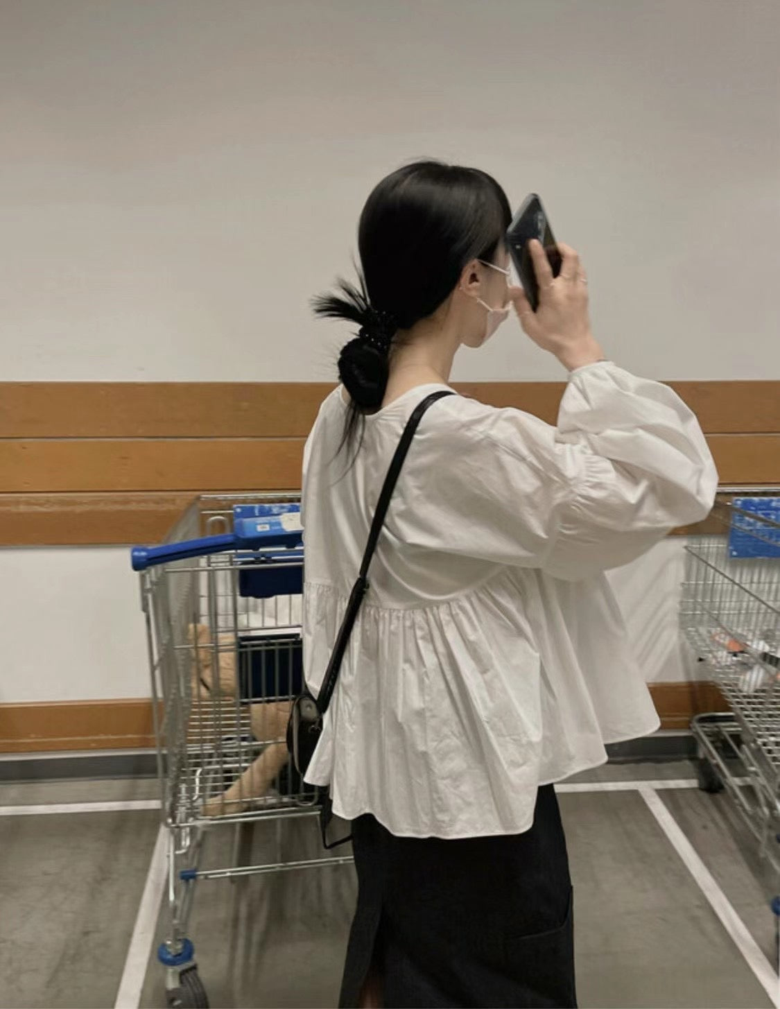 圓領娃娃款淨色襯衫