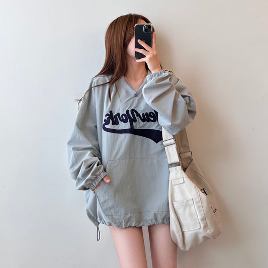 美式復古字母索索料衛衣