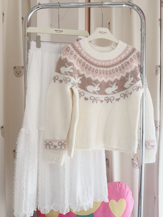 冬日感滿滿❄️兔兔蝴蝶結上衣