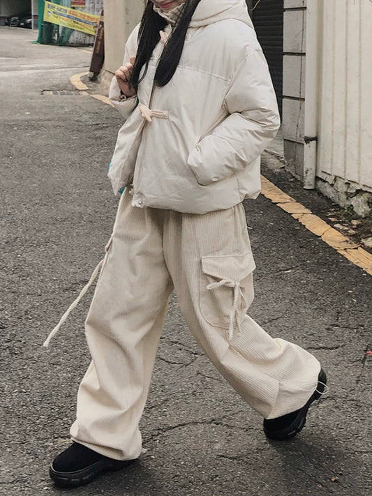 【可束腳𖤐!】燈芯絨側綁帶長褲