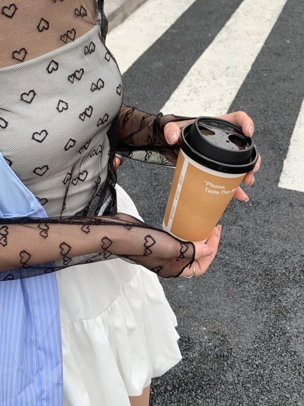 甜美少女必備❤︎心心透膚上衣