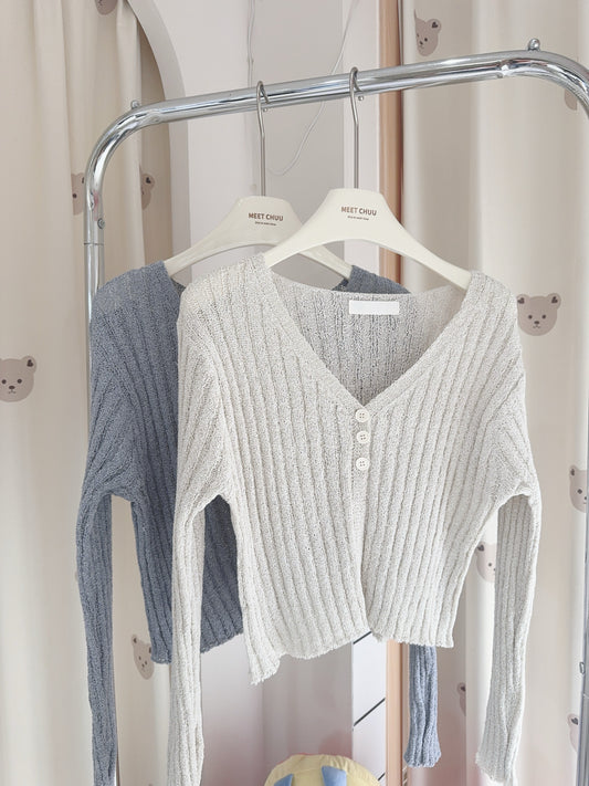 半鈕扣針織線料外套