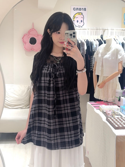 熱賣款♡前綁帶格紋BB棉背心