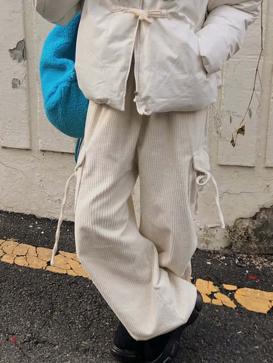 【可束腳𖤐!】燈芯絨側綁帶長褲