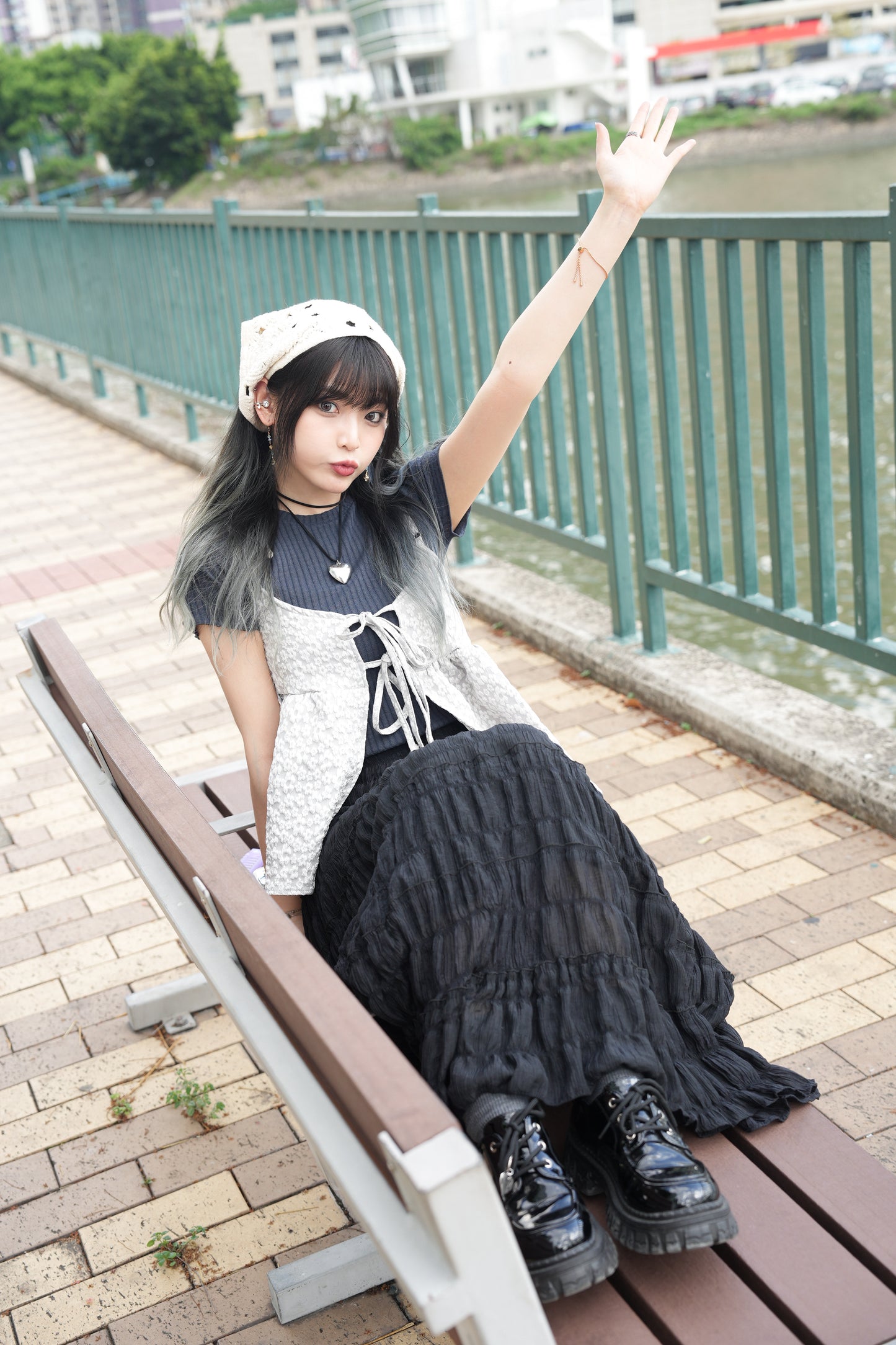 ✿超特別花花罩衫+莎莎長裙套裝