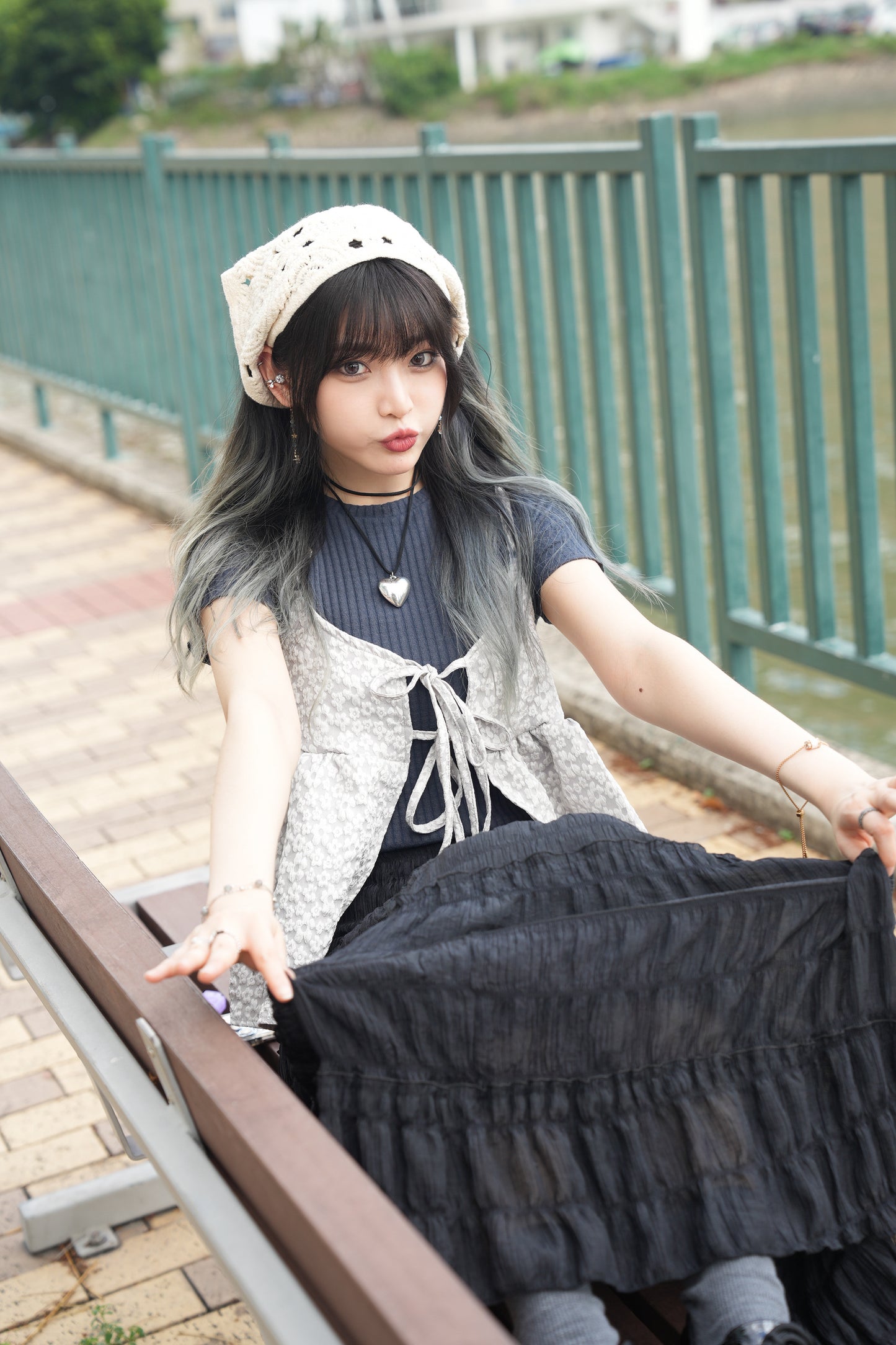 ✿超特別花花罩衫+莎莎長裙套裝