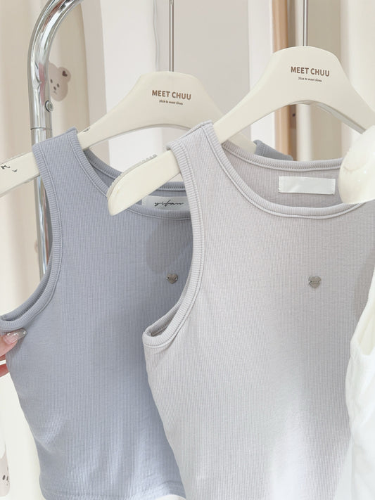 心心銀tag弓字背心