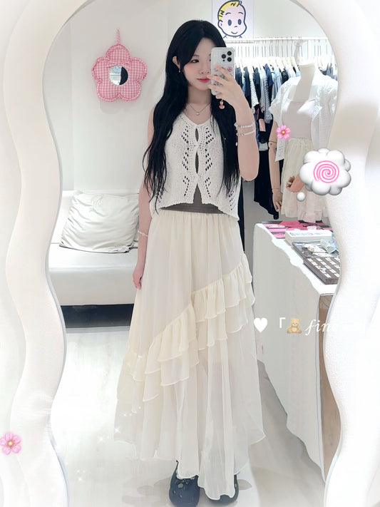 韓系縷空針織小背心