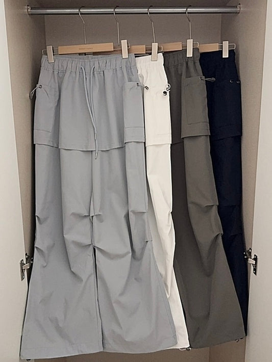 尼龍工裝層疊式裙褲