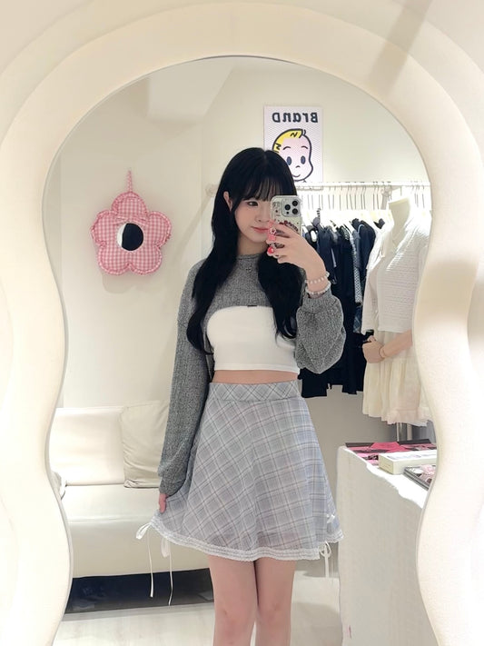 韓系簡約短款上衣套裝