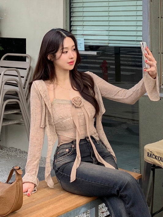 荷葉邊花花兩件套裝