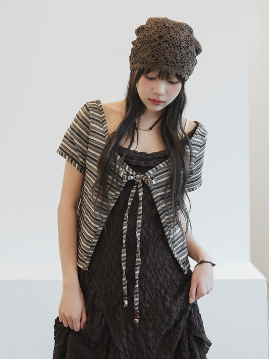 Daily₊˚🎧📓混色綁帶小外套