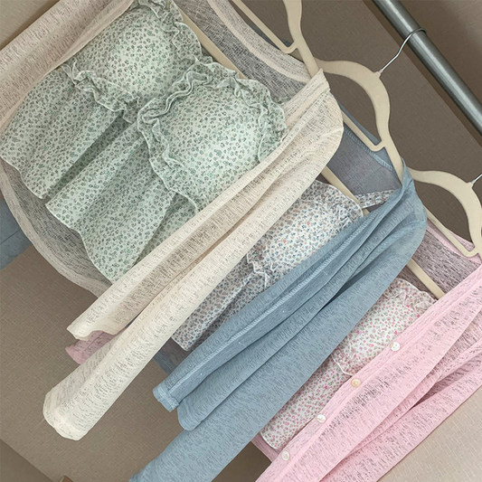 碎花連pad背心+外套Set