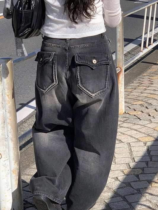 韓網同款🇰🇷型格後口袋牛仔褲