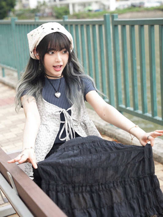 ✿超特別花花罩衫+莎莎長裙套裝