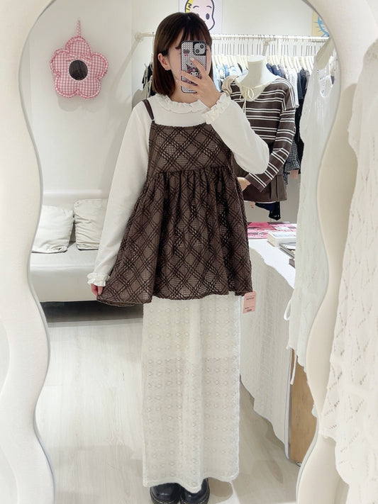 立體菱格吊帶小背心