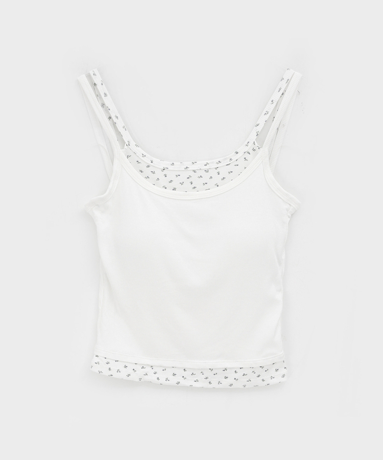假兩件碎花bra top