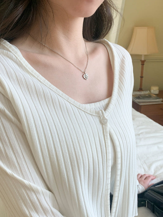 心心鈕單扣兩件套裝