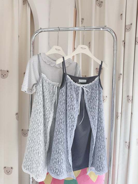 𖤐店主大推✿假兩件蕾絲罩裙