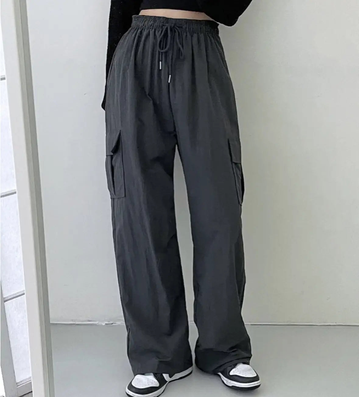 韓製索索料工裝長褲