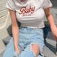 Ruffles baby crop tee