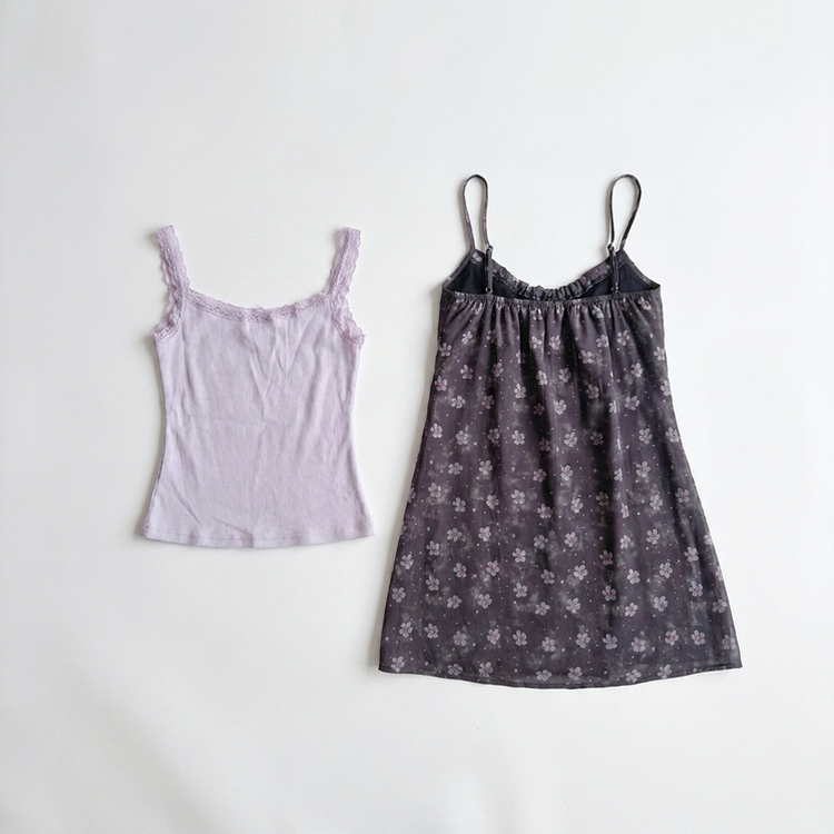 小背心+花花背心連身裙Set