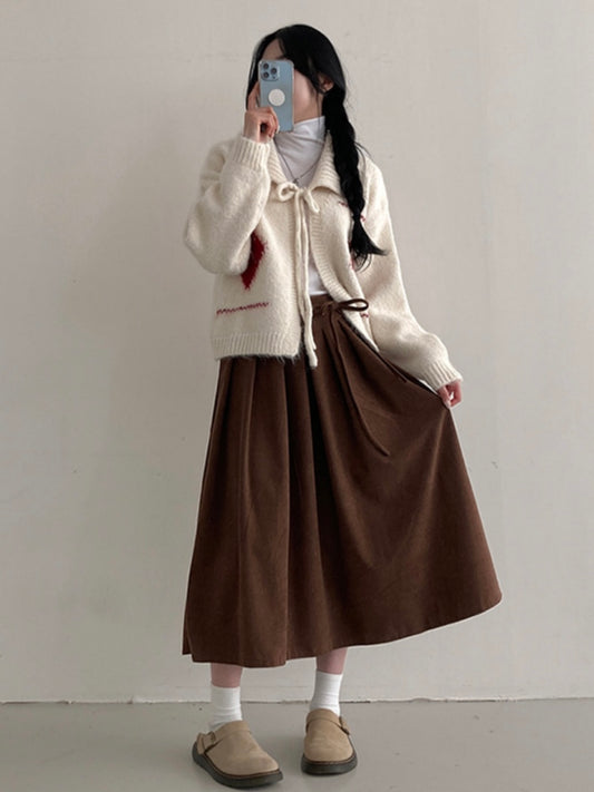 Coduroy long skirts