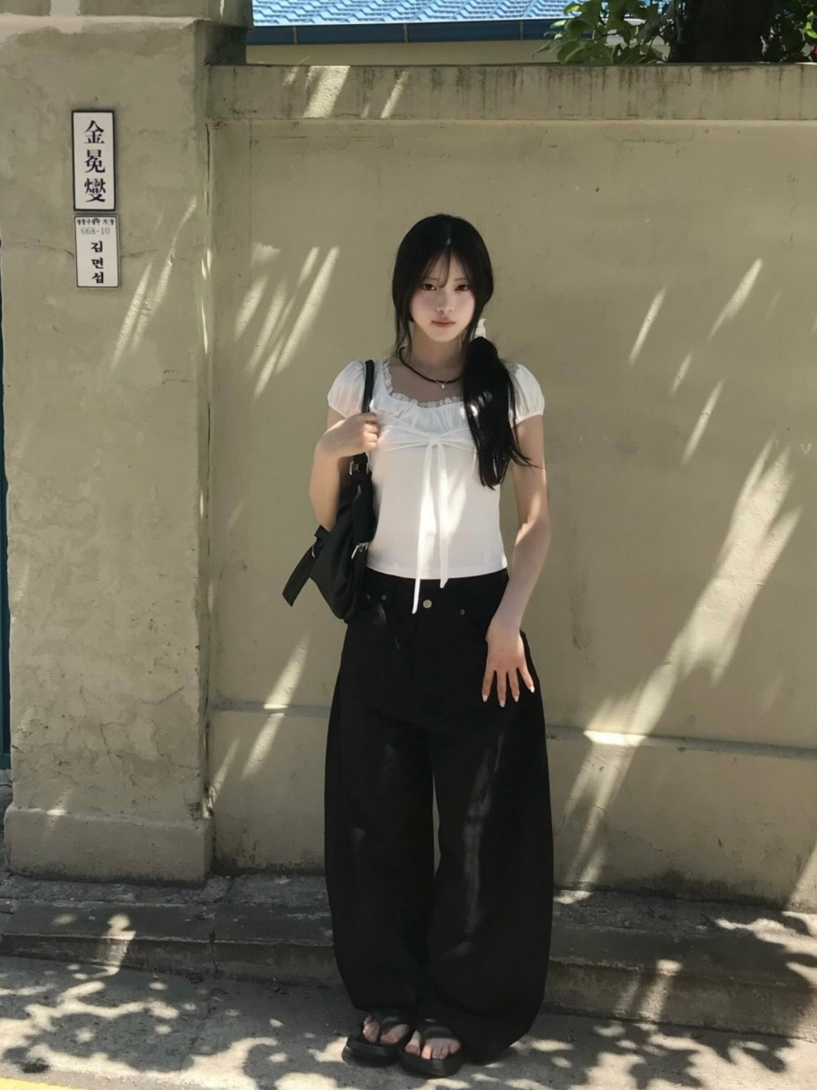 DEVELOP🇰🇷碎花蝴蝶結彎刀褲