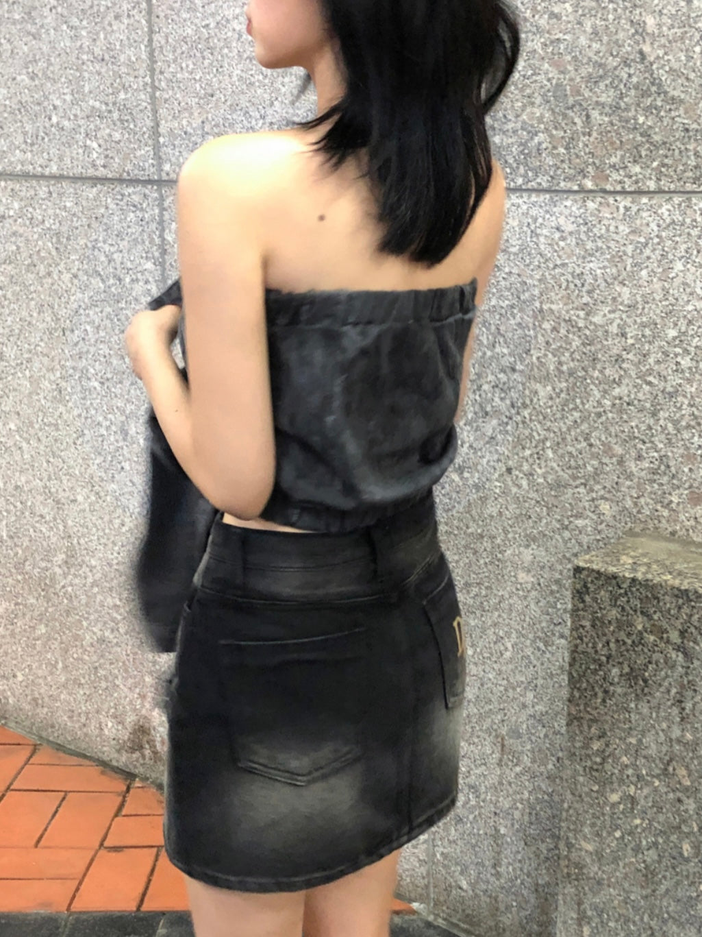 暈染排釦tube top