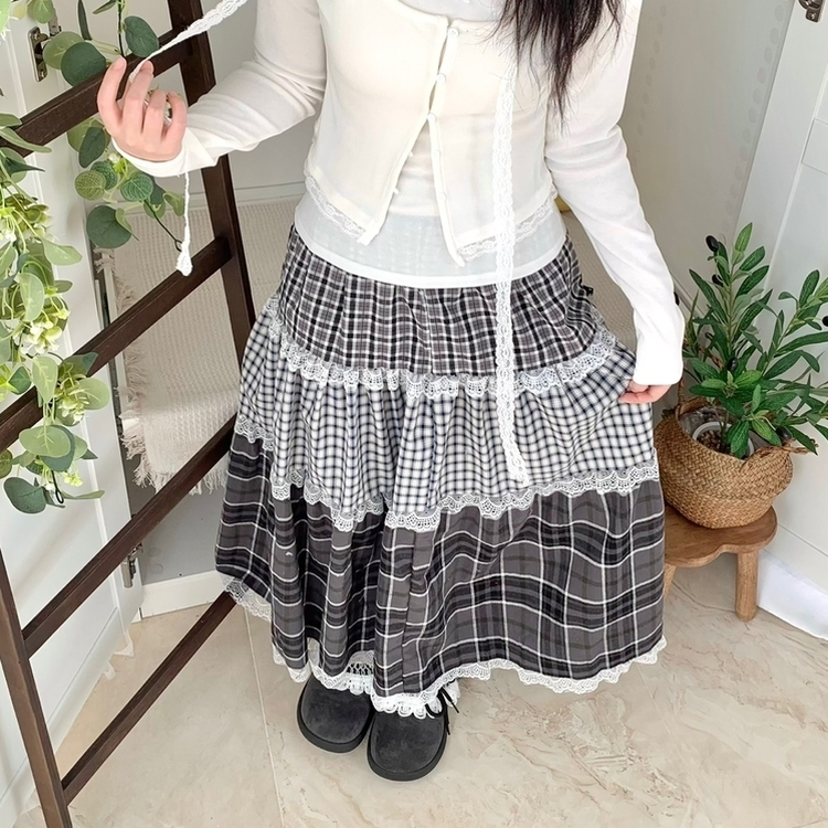 BB棉格紋綁帶小背心