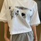 Y2K貓貓花邊Crop tee