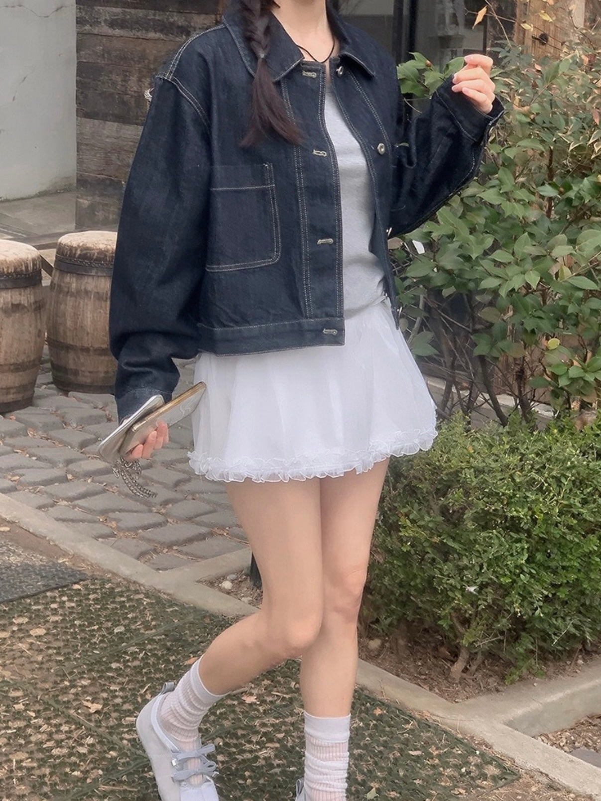甜美蕾絲鬆緊腰短裙