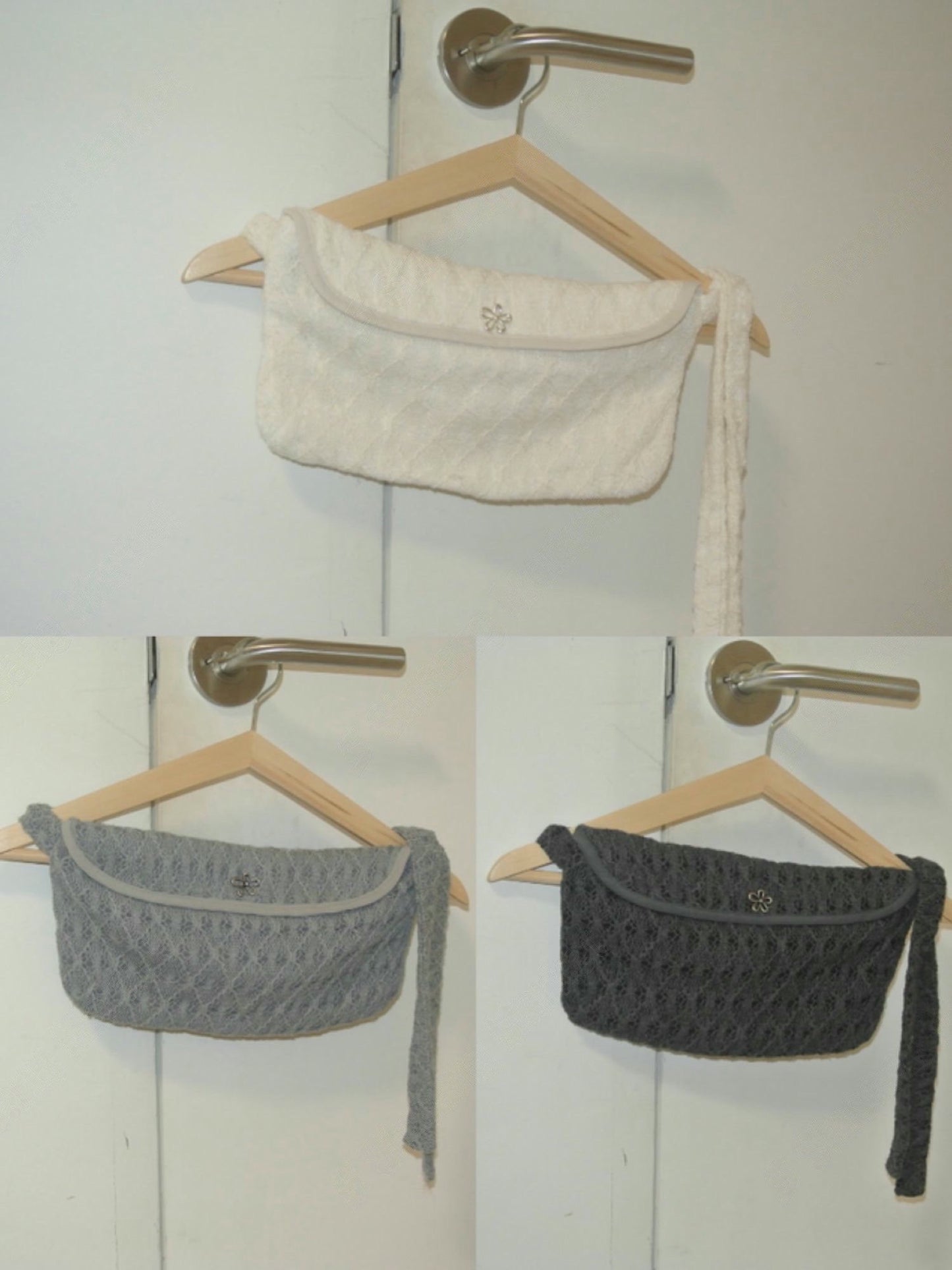 長度可調整!蕾絲花花扣袋仔