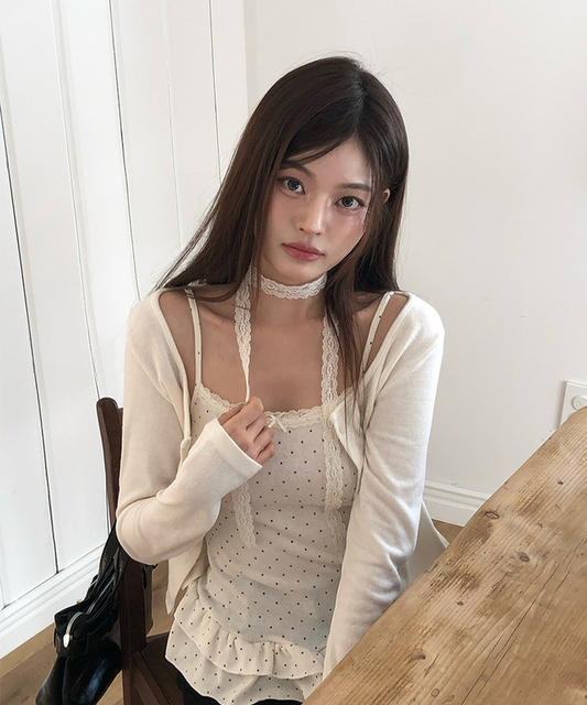 波點荷葉邊兩件套裝