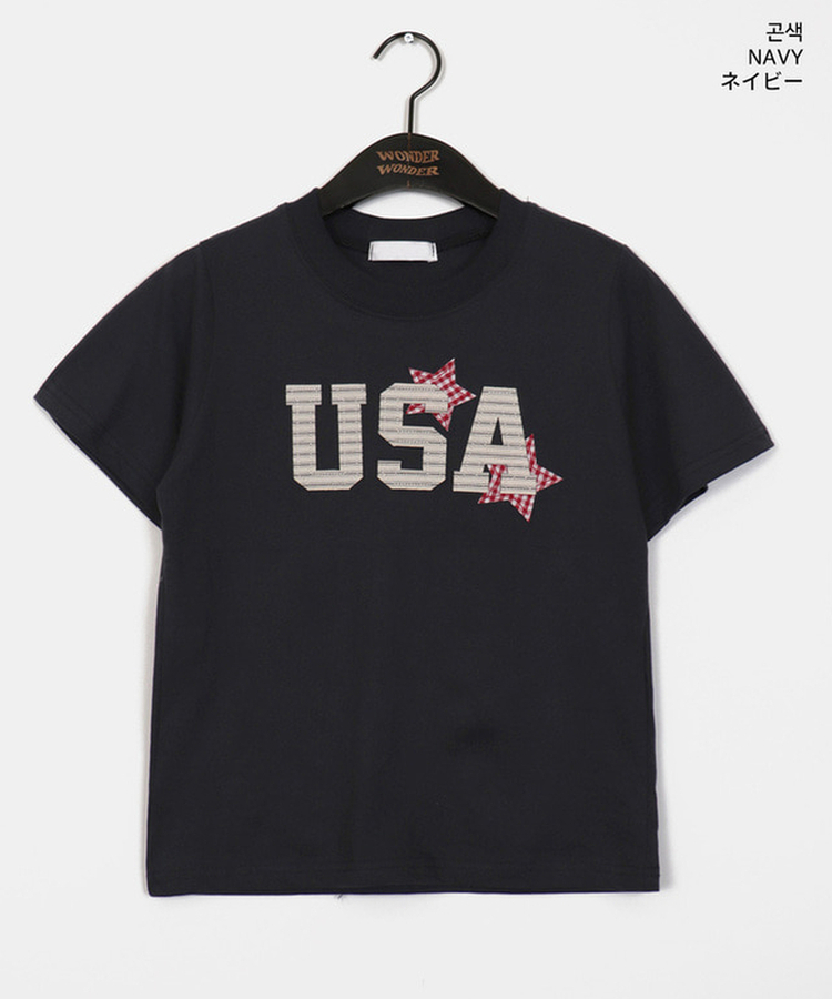 USA復古布貼短袖tee