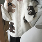 Teddy bear&Ribbon Cardigan