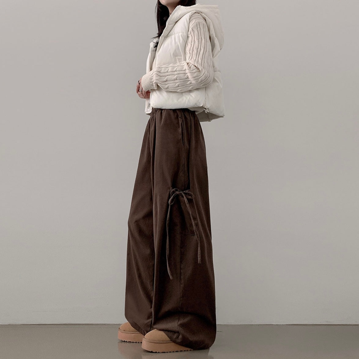 【甜美百搭💫】Cargo cotton wide pants