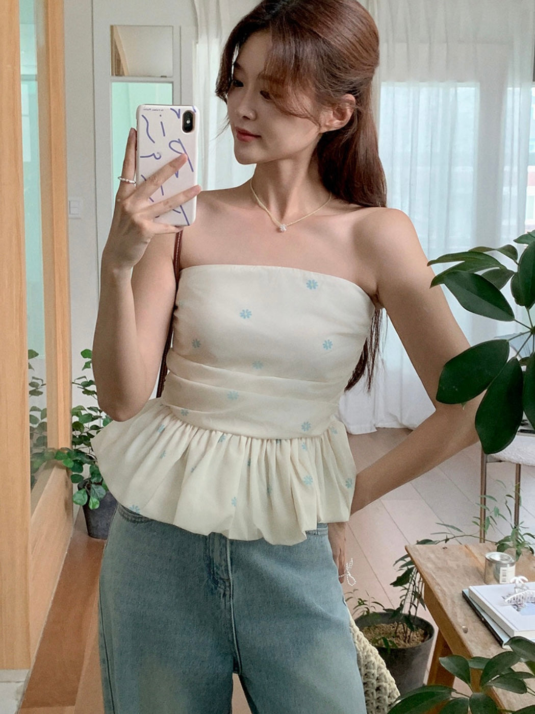 小清新雛菊泡泡tube top♡ꕀ