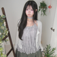 波點莎莎綁帶背心+外套Set