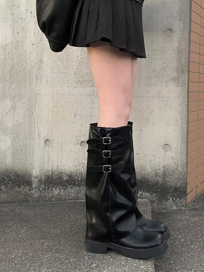 【本店首推鞋款👢】釦環皮革長靴