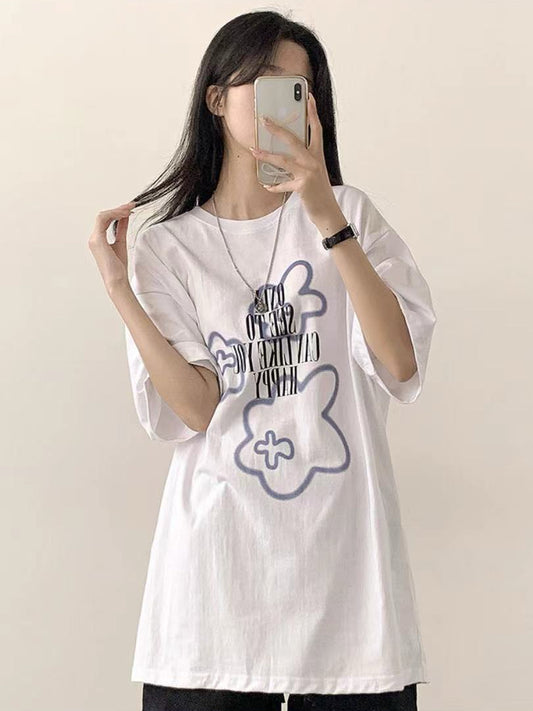 Y2K花花噴漆OS TEE