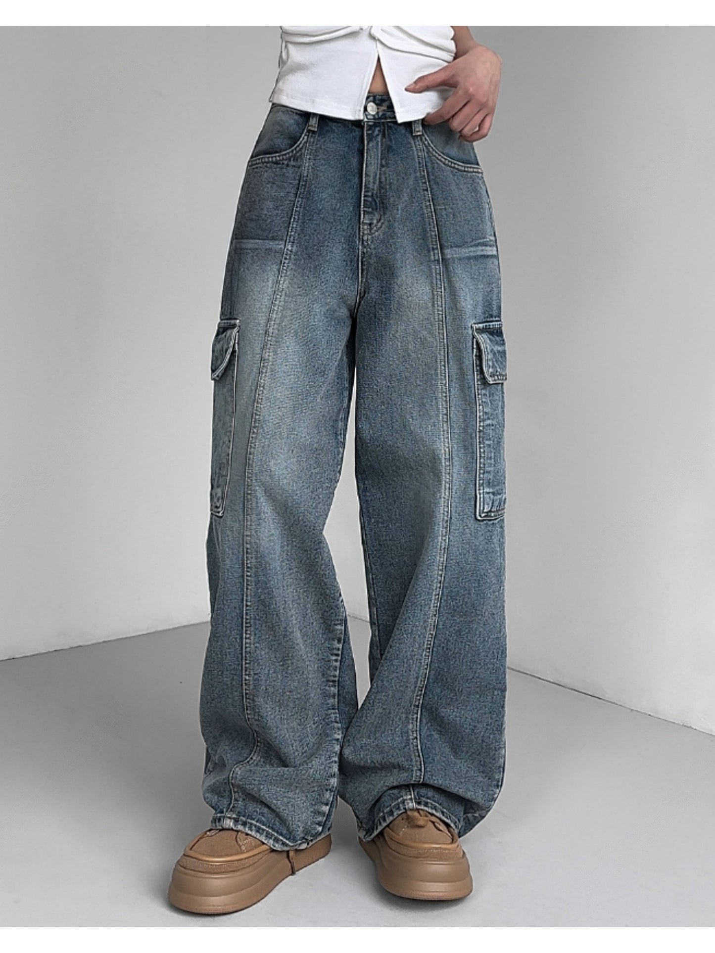 勁顯腳長!!/ Stenz Cargo Denim Jeans